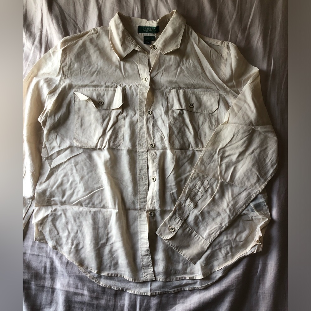 Cream Ralph Lauren women’s linen top